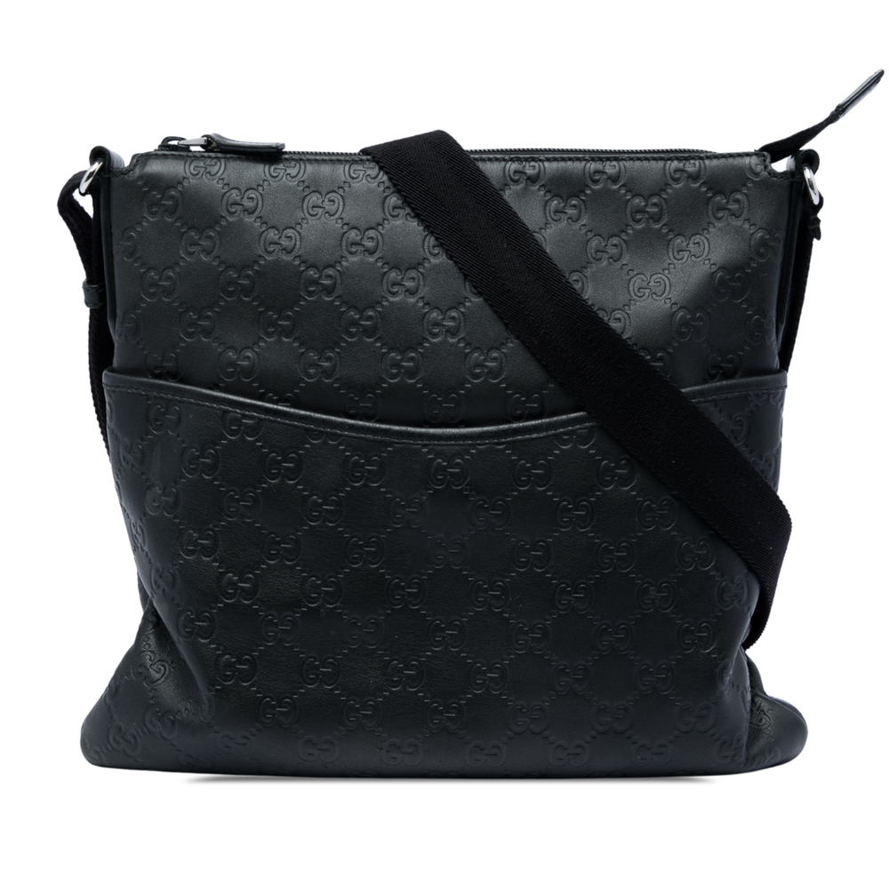 Pre-Loved Gucci Guccissima Flat Messenger Bag